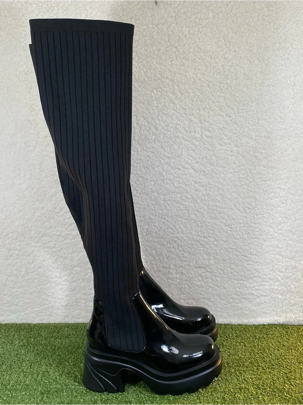Margot Over The Knee Thigh High Stretch Rib-Knit Boots Women 11 BF540 Pull-On